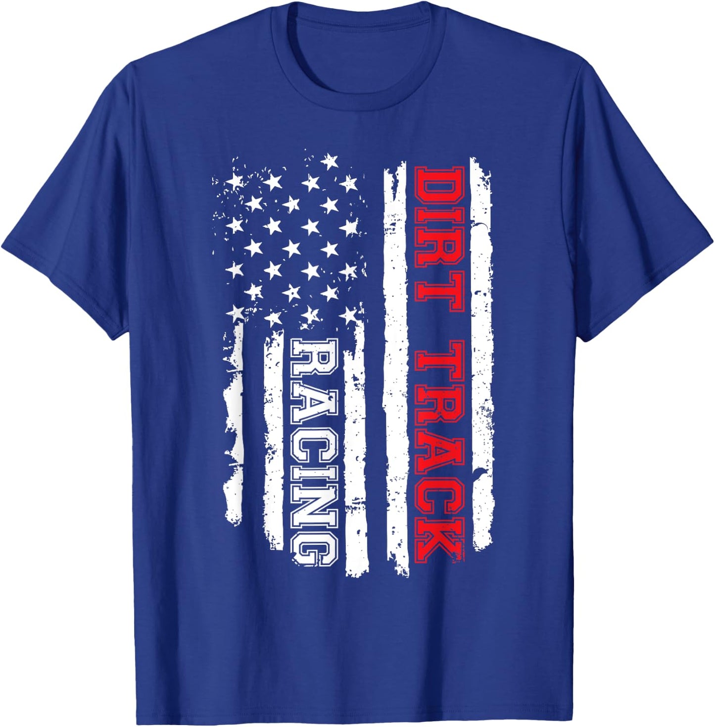 Dirt Track Racing American Flag T-Shirt - T-Shirt | Royal