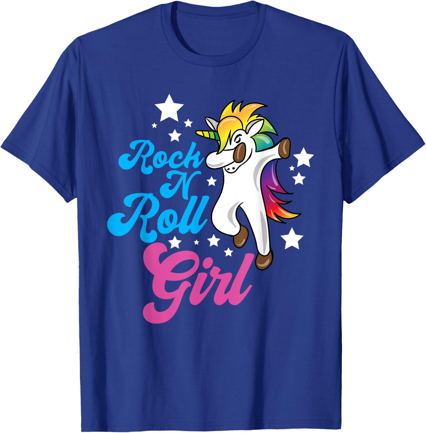 Funny Unicorn Rock n Roll Girl Shirt Rockin Musician Gift T-Shirt - T-Shirt | Royal