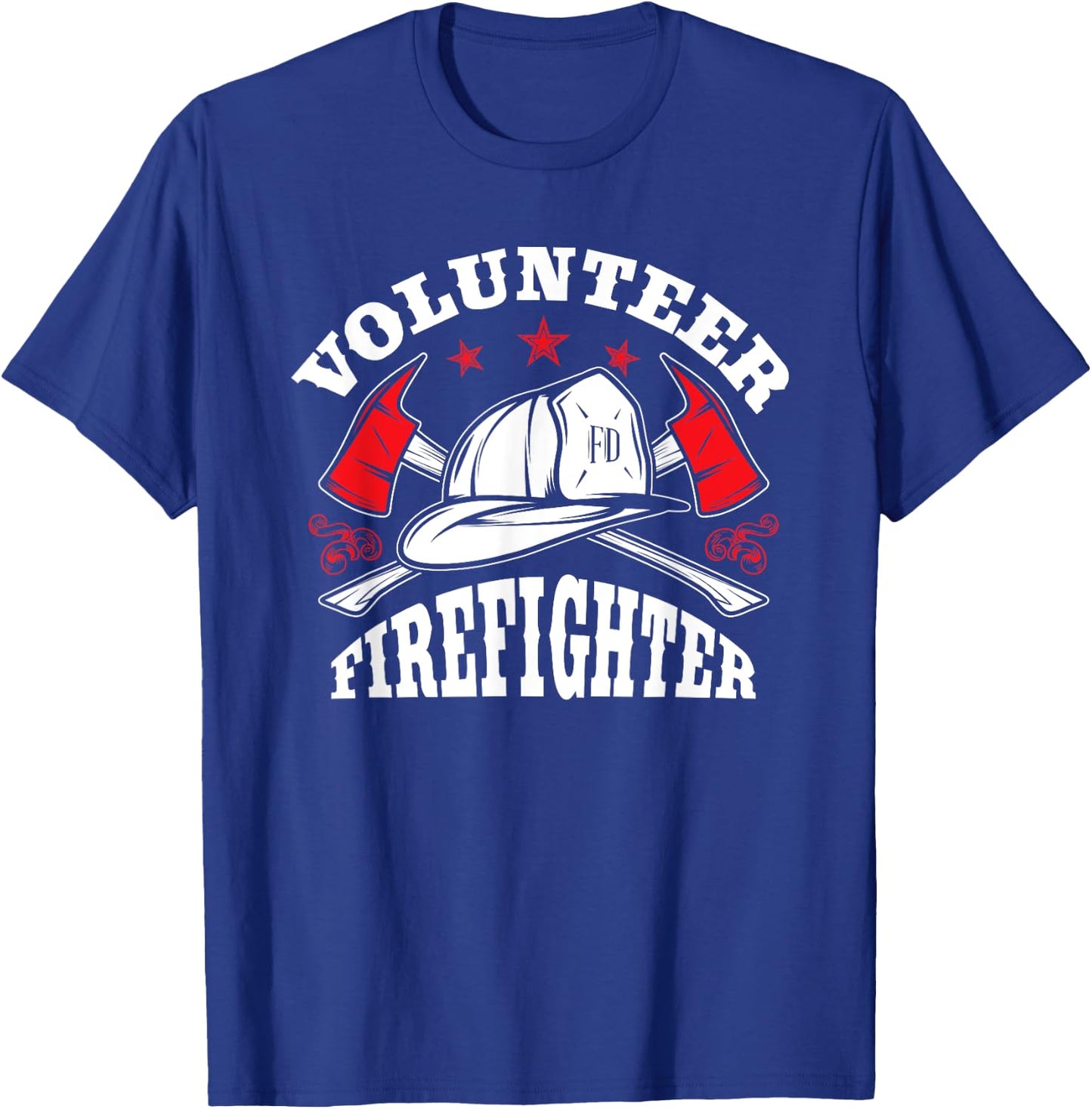Firefighter Volunteer Vintage Fire Department Fireman Gifts T-Shirt - T-Shirt | Royal
