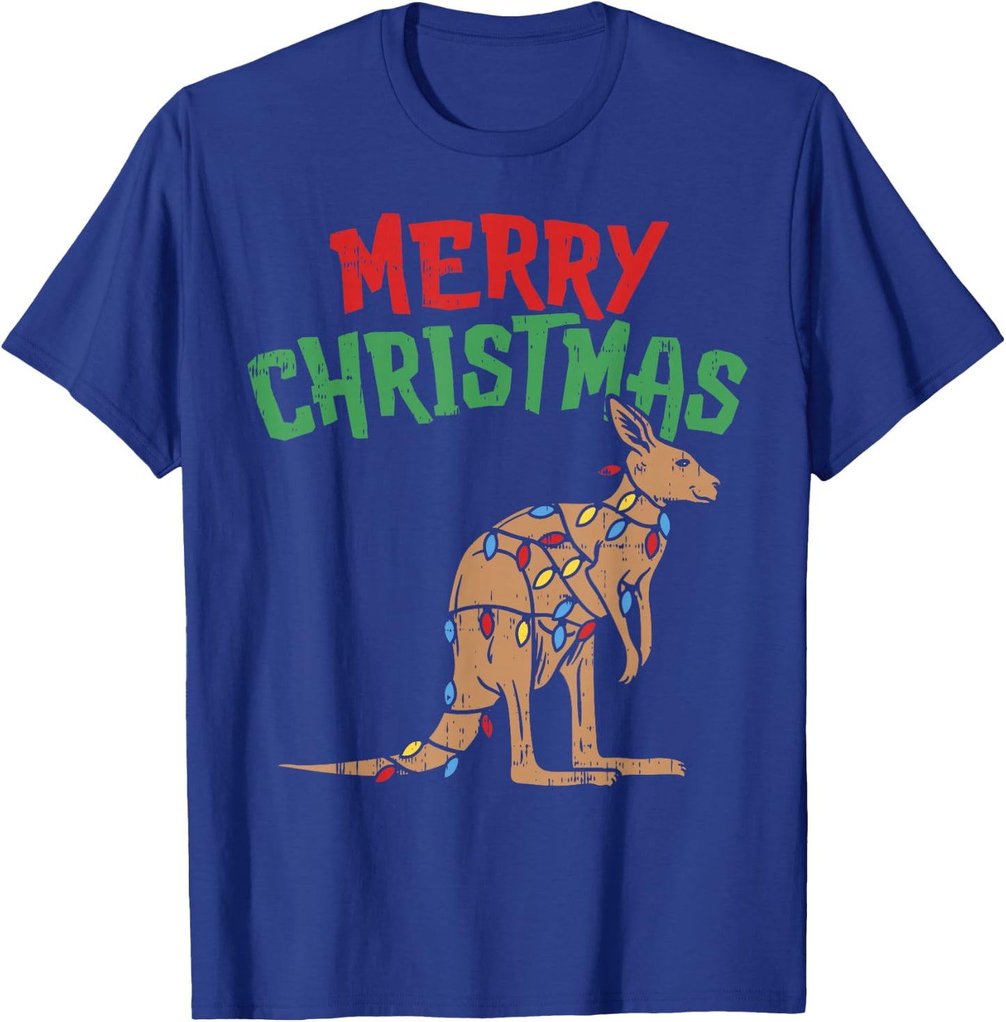 Merry Christmas Kangaroo Shirt Australian Australia Gift T-Shirt - T-Shirt | Royal