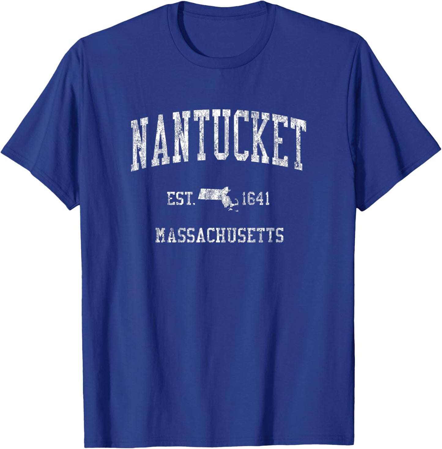 Nantucket Masachusetts MA Vintage Sports Design T-Shirt - T-Shirt | Royal