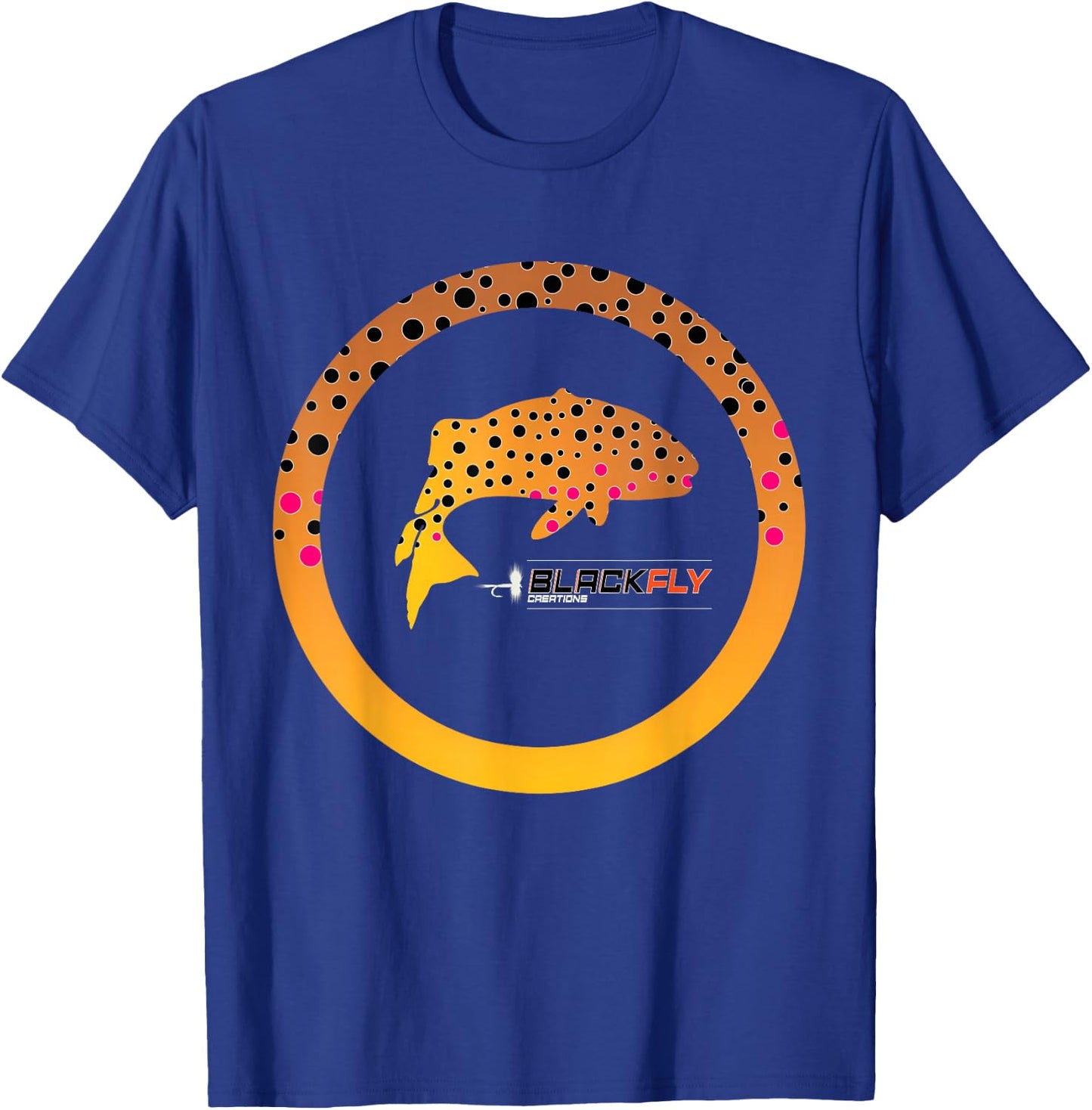 Trout Skin Fly Fishing Gear & Gifts by Black Fly T-Shirt - T-Shirt | Royal