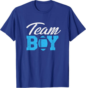Team Boy Gender Reveal Shirts Graphic Football Gift T-Shirt - T-Shirt | Royal