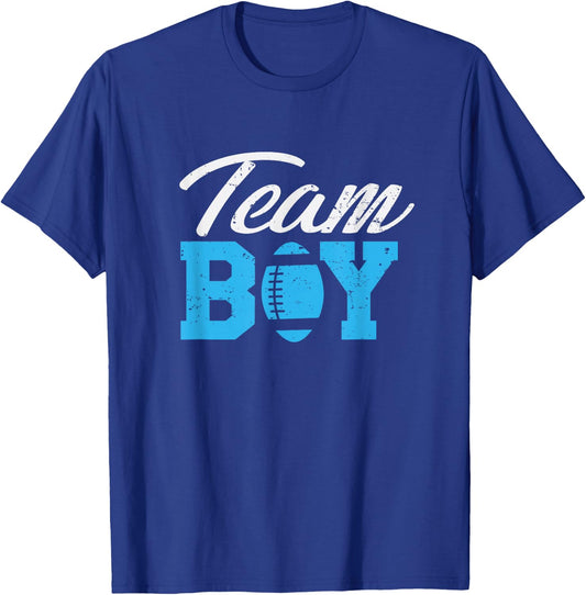 Team Boy Gender Reveal Shirts Graphic Football Gift T-Shirt - T-Shirt | Royal