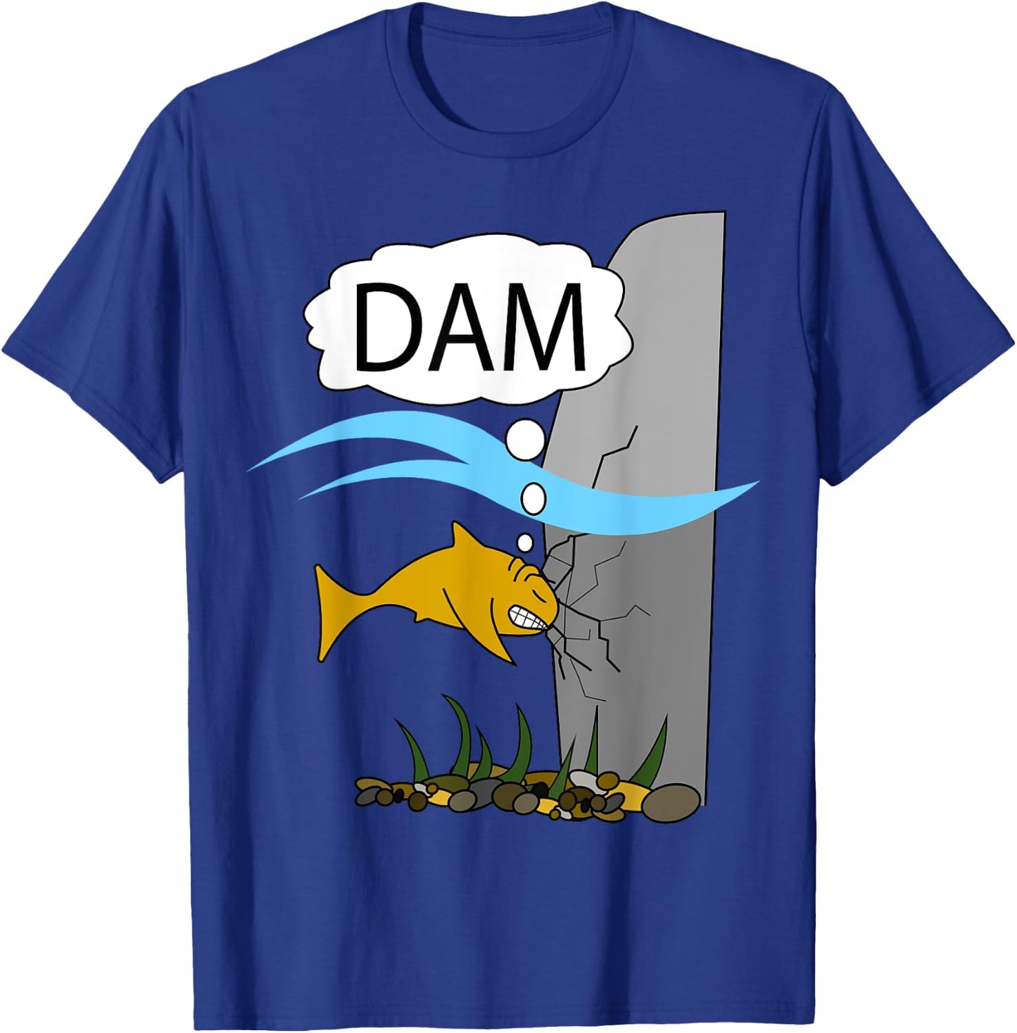 Dam Funny Fish T-Shirt - T-Shirt | Royal