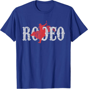 Bull Riding Rodeo Western Country Vintage Shirt T-Shirt - T-Shirt | Royal