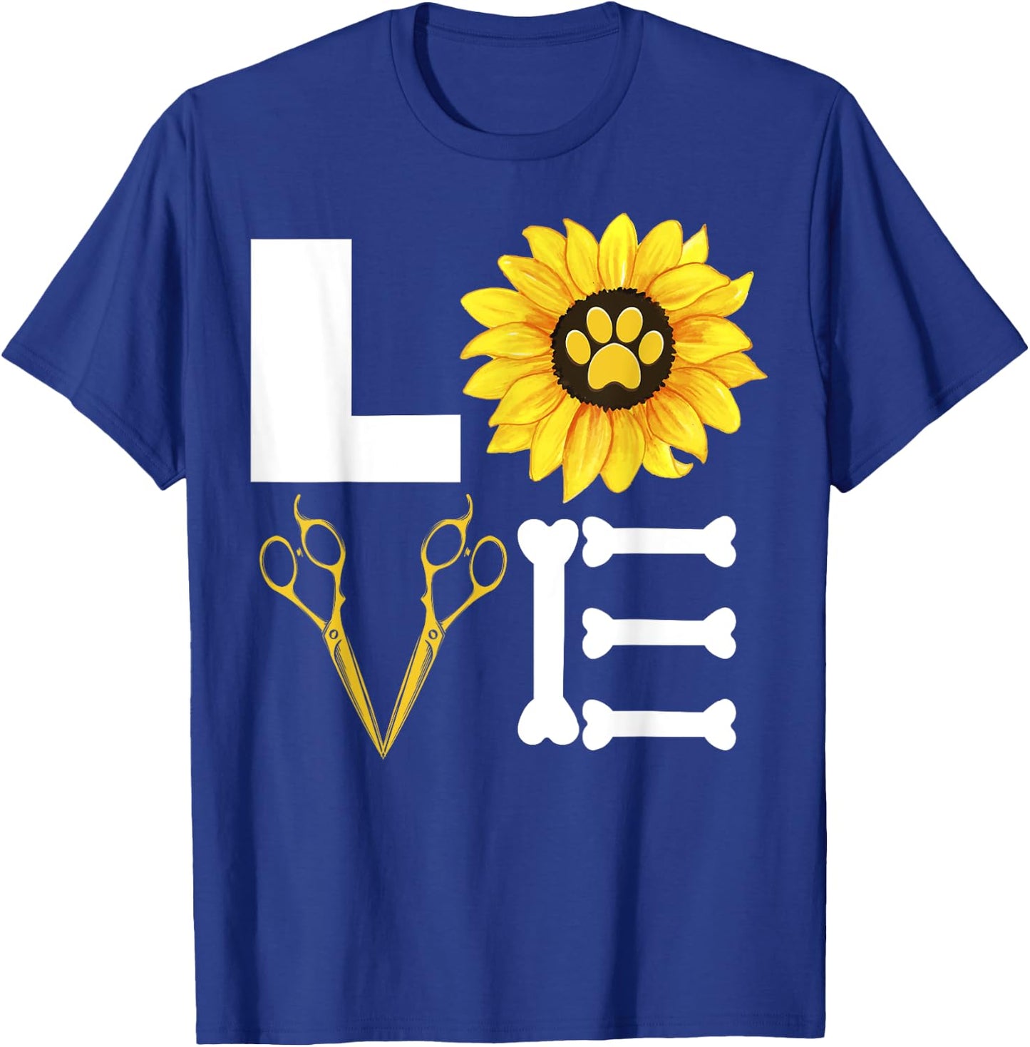 Pet Grooming Dog Sunflower Gift Design Idea Dog Lovers Women T-Shirt - T-Shirt | Royal