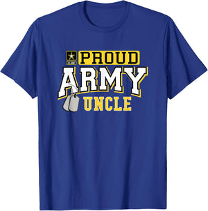 Proud Army Uncle Shirt Military Pride T Shirt T-Shirt - T-Shirt | Royal