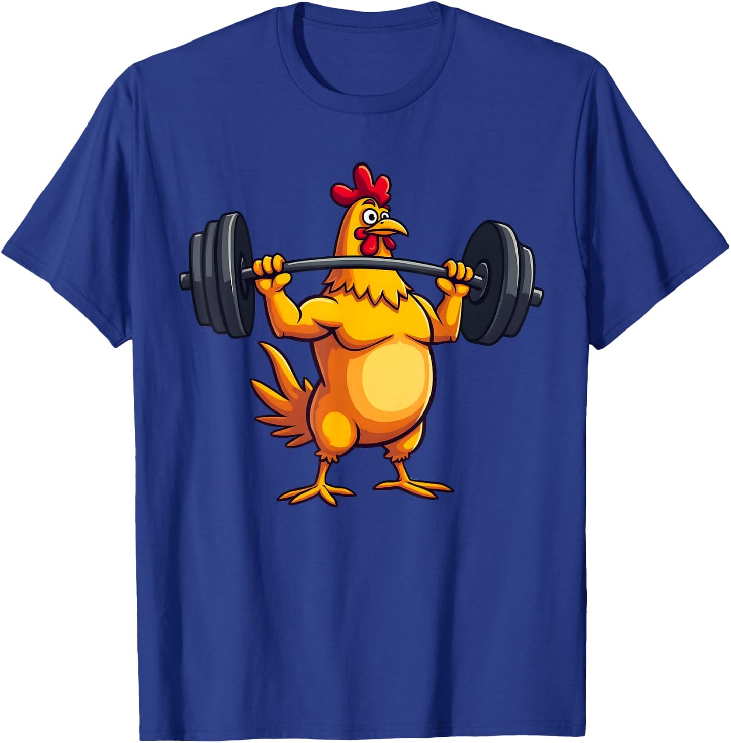 Funny Chicken Workout Gym Fitness Weightlifting T-Shirt - T-Shirt | Royal