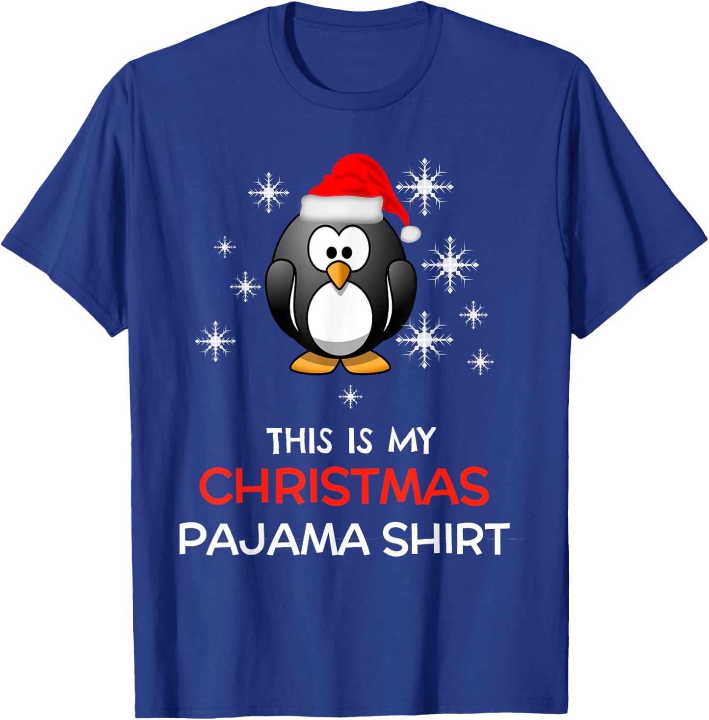 This is My Christmas Pajama Shirt Penguin Santa T-Shirt - T-Shirt | Royal