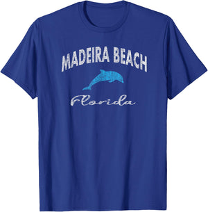 Vintage Madeira Beach FL Dolphin Women Kids T-Shirt - T-Shirt | Royal