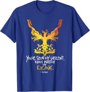 You've Seen My Descent, Now Watch My Rising - Rumi Quote T-Shirt - T-Shirt | Royal