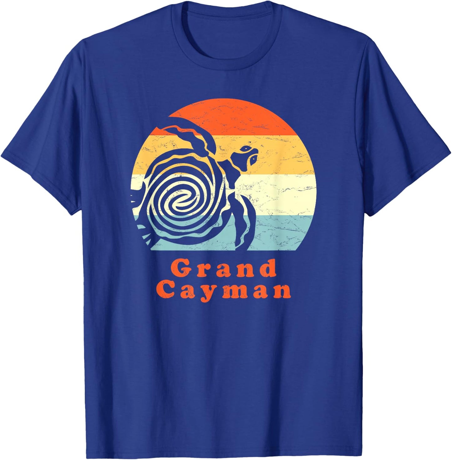Vintage Retro Grand Cayman Tribal Turtle Sun Vacation Gift T-Shirt - T-Shirt | Royal