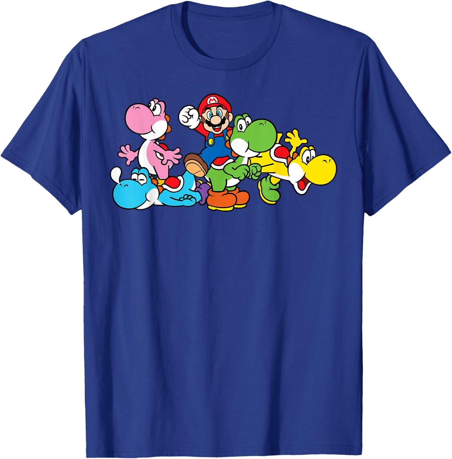 Super Mario Yoshi Ride Group Mashup T-Shirt - T-Shirt | Royal