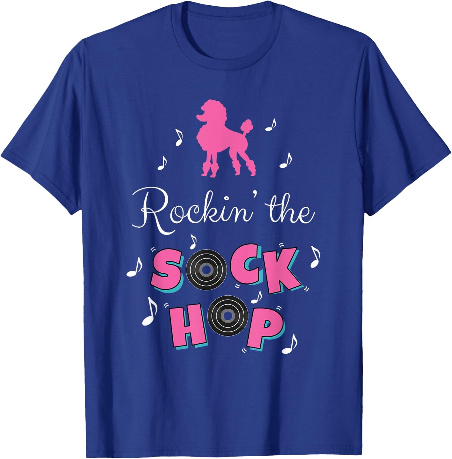 Sock Hop Costume Girls Women Pink Poodle T-Shirt - T-Shirt | Royal
