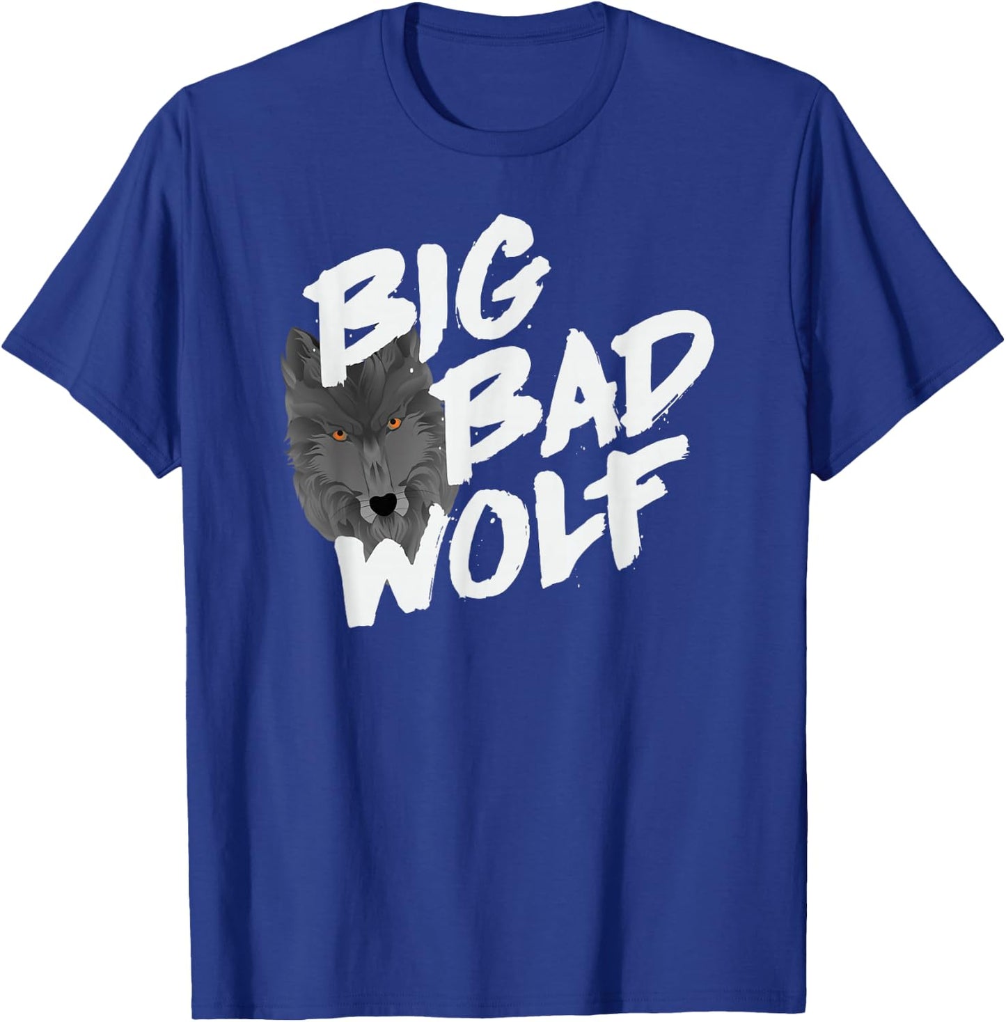 Big Bad Wolf Wolf Face Funny Wolf T-Shirt - T-Shirt | Royal