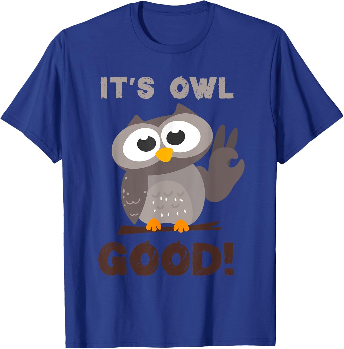 Too Cute Owl Good Pun Design For Girls & Boys -Adults & Kids , Black, Small, Short Sleeve, Classic Fit, Cotton, Polyester T-Shirt - T-Shirt | Royal