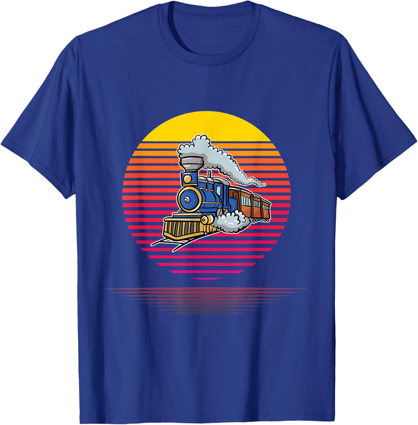 Retro Train Conductor Model Railroad Fanatic Engineer Gift T-Shirt - T-Shirt | Royal