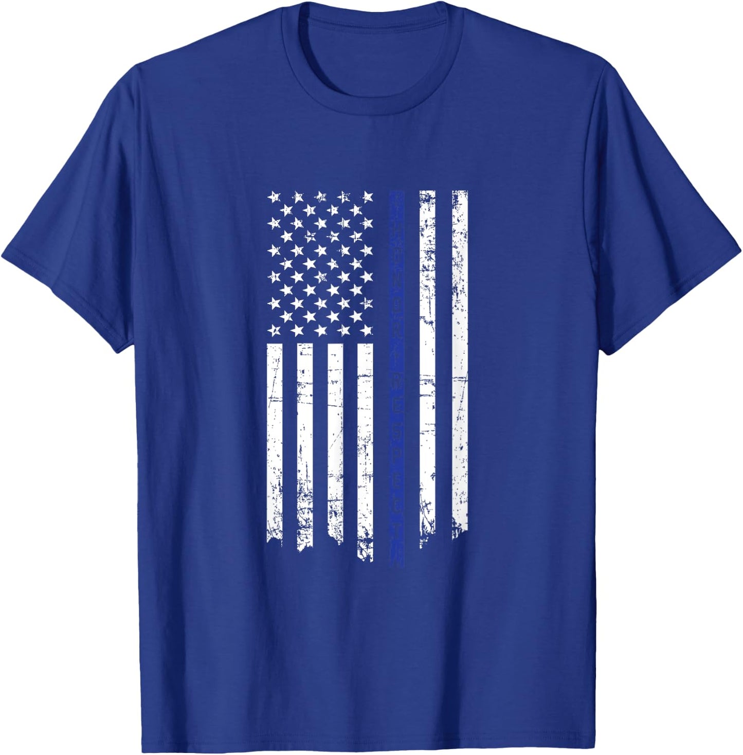 Honor & Respect Police Officer Thin Blue Line Flag T-Shirt - T-Shirt | Royal