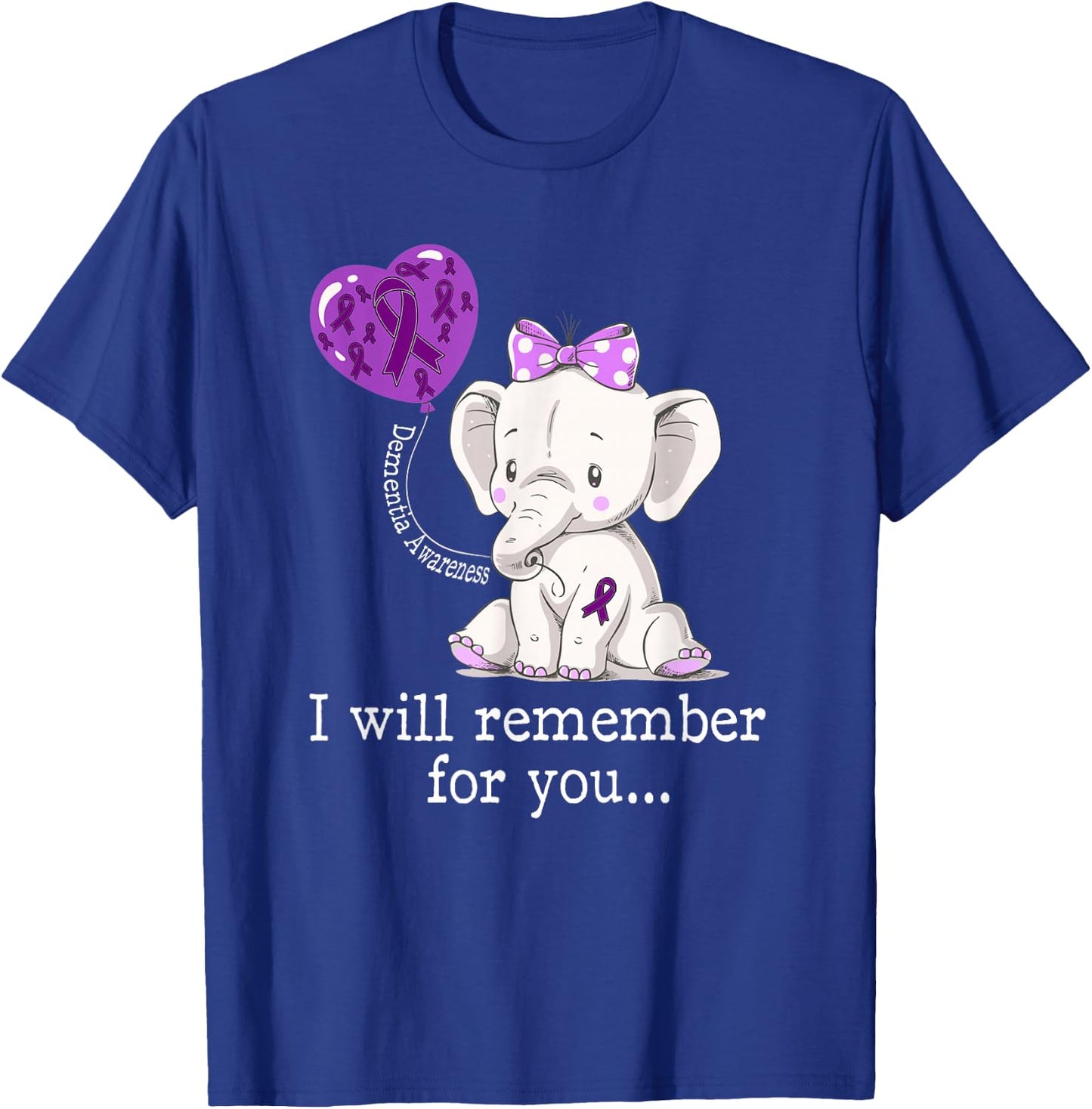 Dementia Awareness Elephant T-Shirt - T-Shirt | Royal