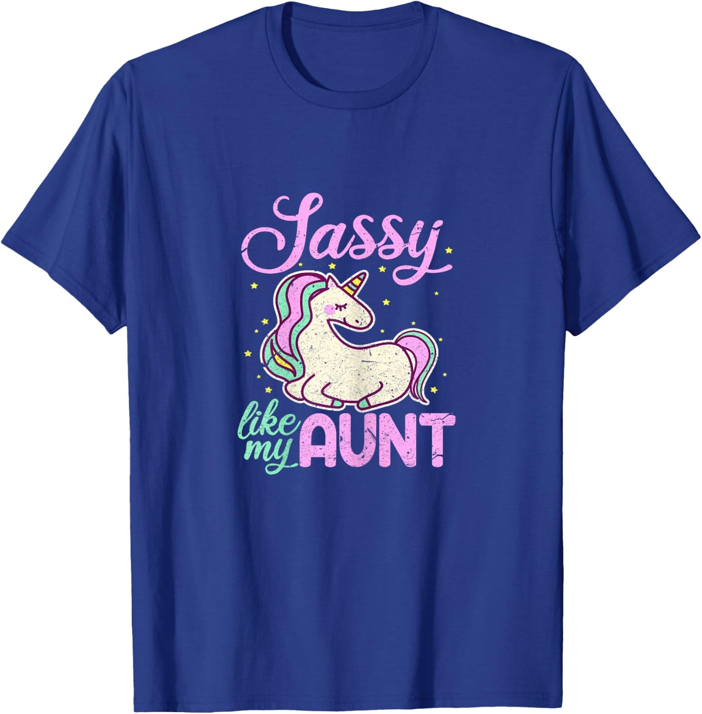 Sassy Like My Aunt Funny Unicorn Niece T-Shirt - T-Shirt | Royal