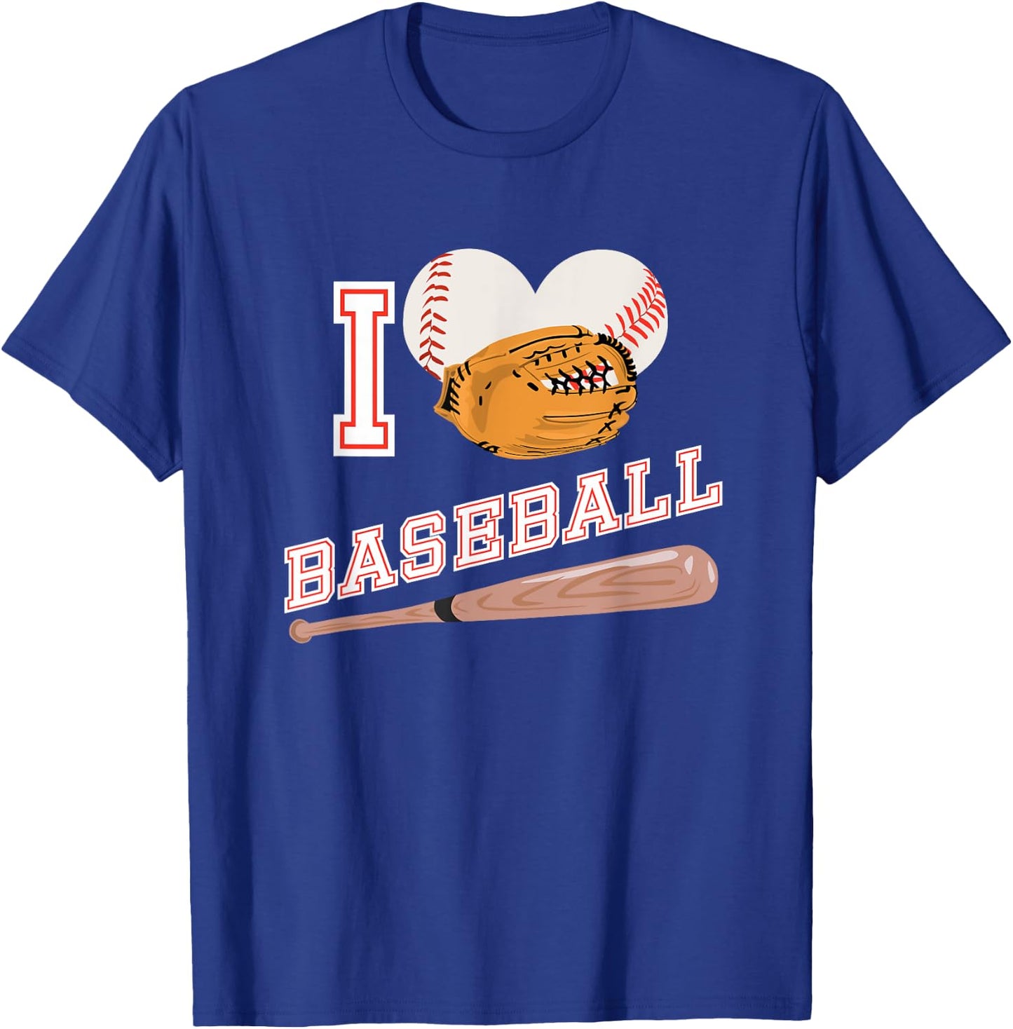 Baseball Sports Shirt I Love Baseball T-Shirt - T-Shirt | Royal