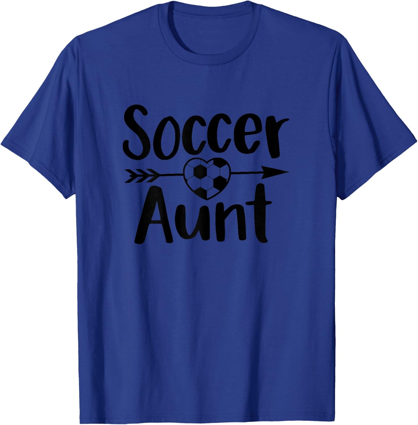 Soccer Aunt Heart Sport Lover Auntie Mother's Day T-Shirt - T-Shirt | Royal