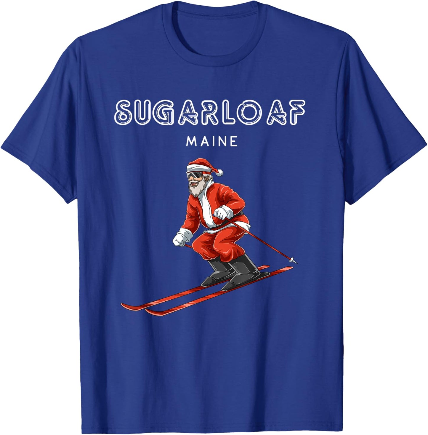 Santa Claus - Sugarloaf Maine USA Ski Resort Retro Gift T-Shirt - T-Shirt | Royal