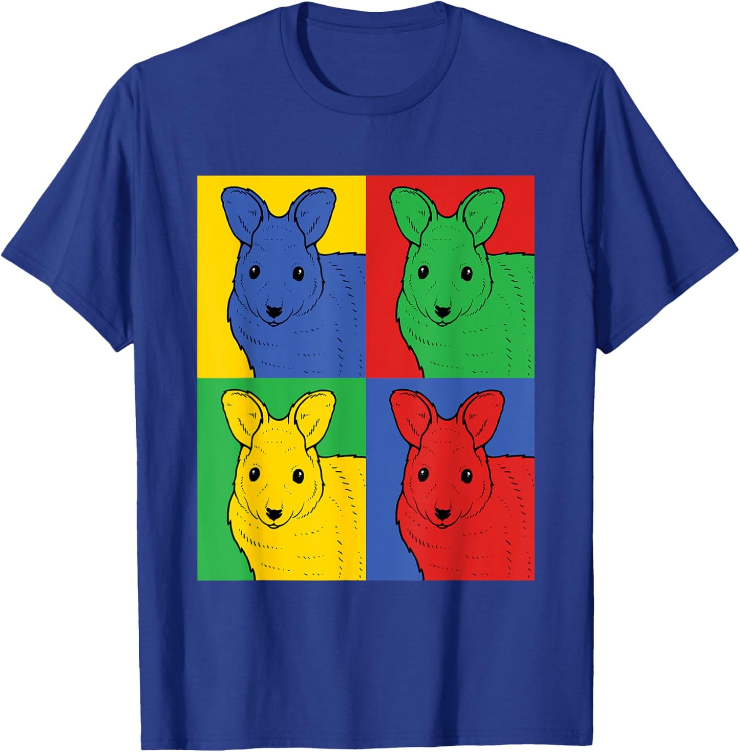 Wallaby Pop Art - Retro Macropod T-Shirt - T-Shirt | Royal
