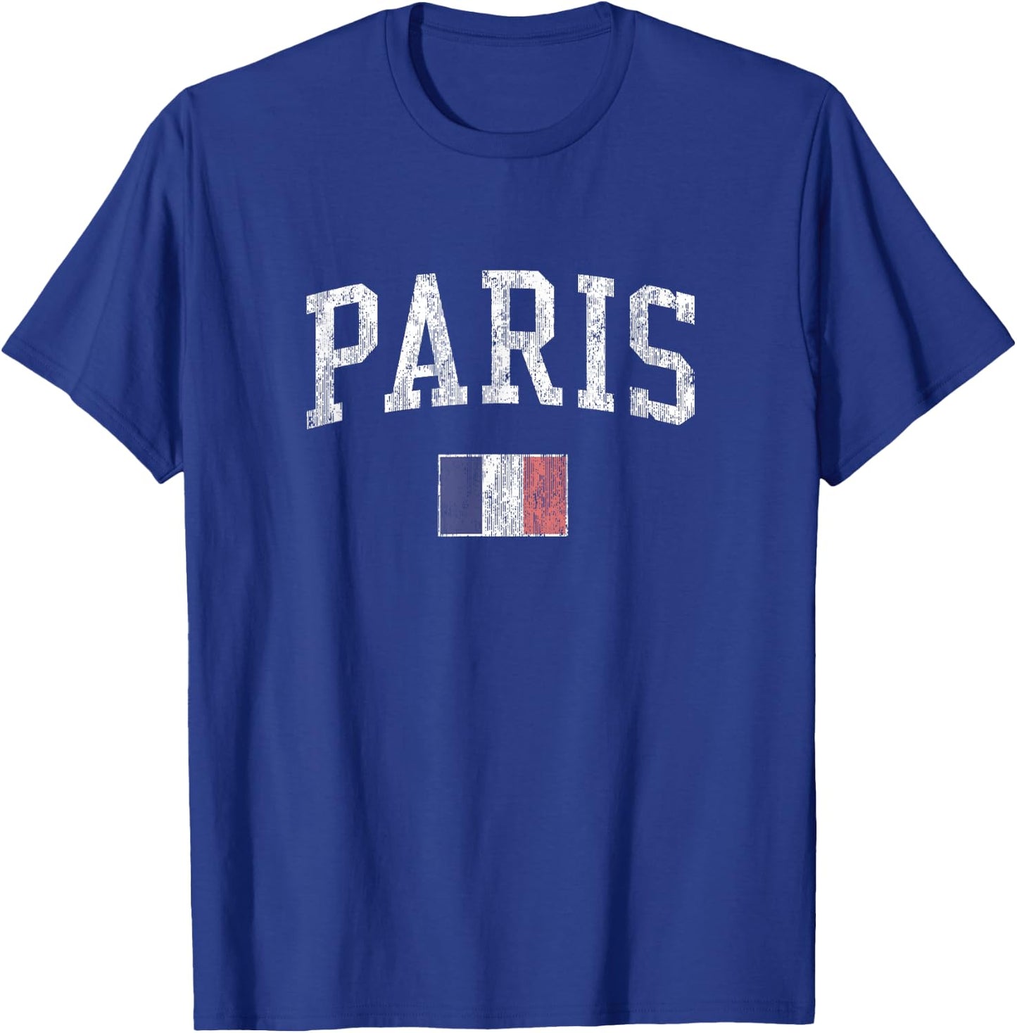 Paris France Vintage Sports Design French Flag T-Shirt - T-Shirt | Royal