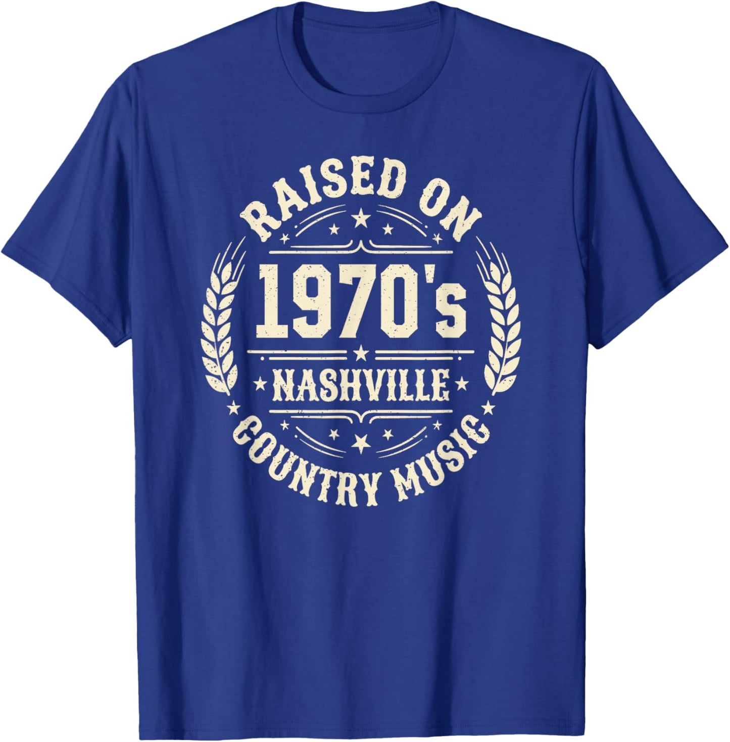 Raised On 1970s Nashville Country Music - Vintage Western T-Shirt - T-Shirt | Royal