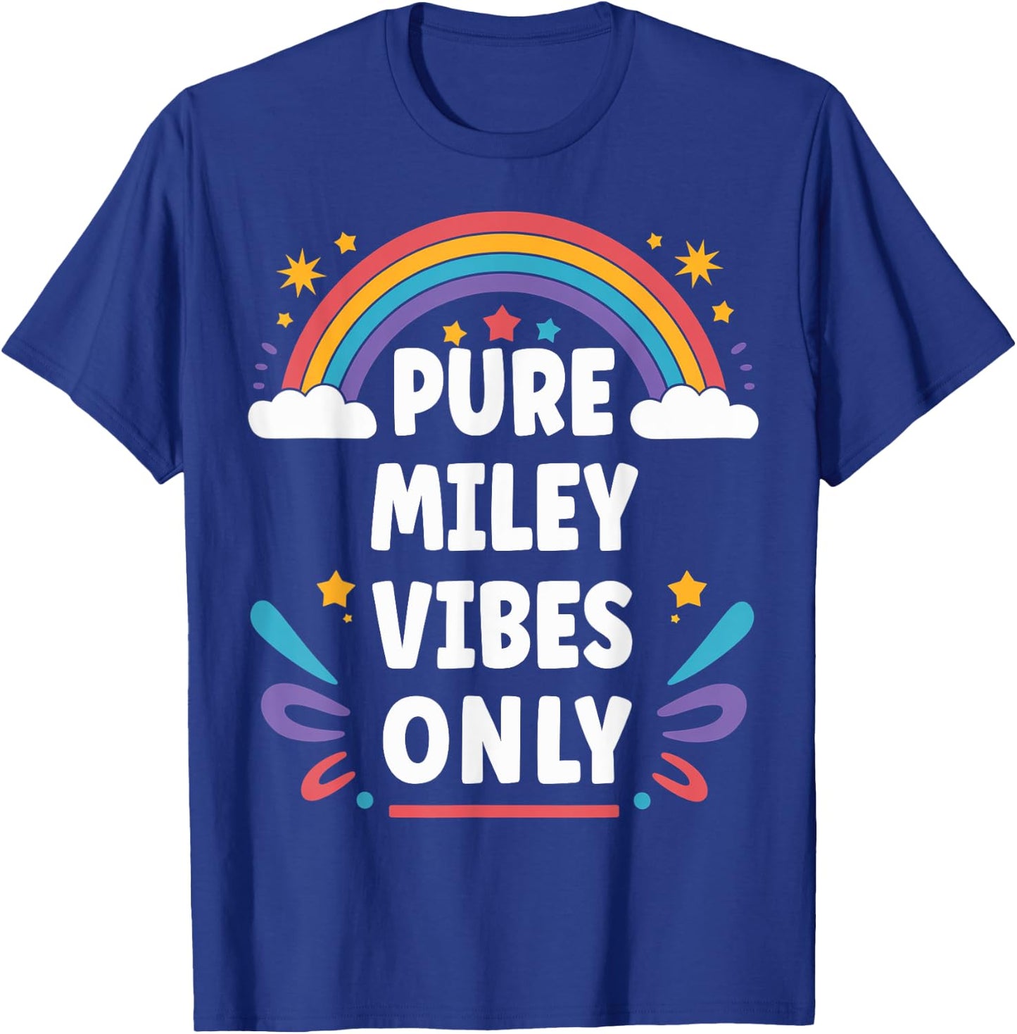 MILEY Vibes Only Cute Retro Girls MILEY Name T-Shirt - T-Shirt | Royal