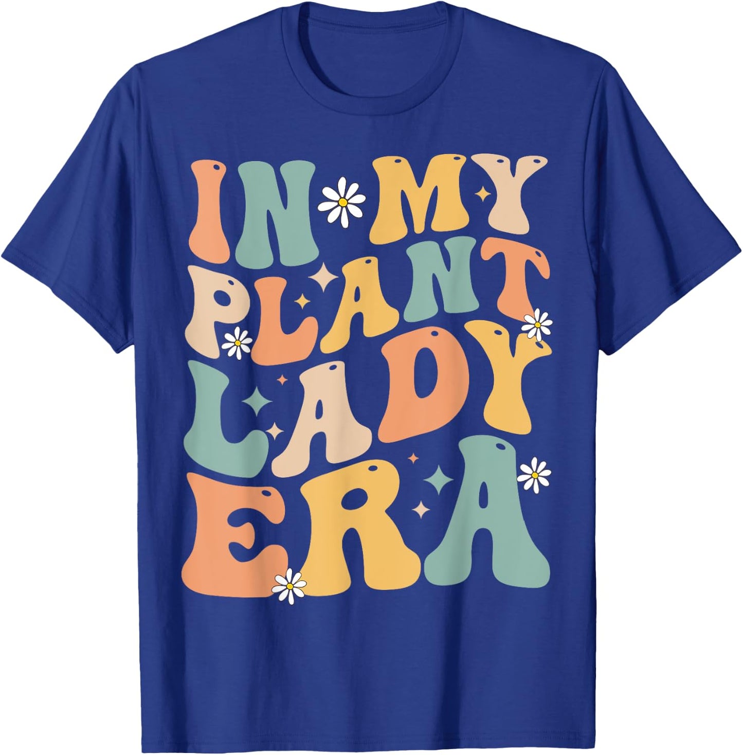 Retro In My Plant Lady Era Xmas Gardening Plant Mom Groovy T-Shirt - T-Shirt | Royal
