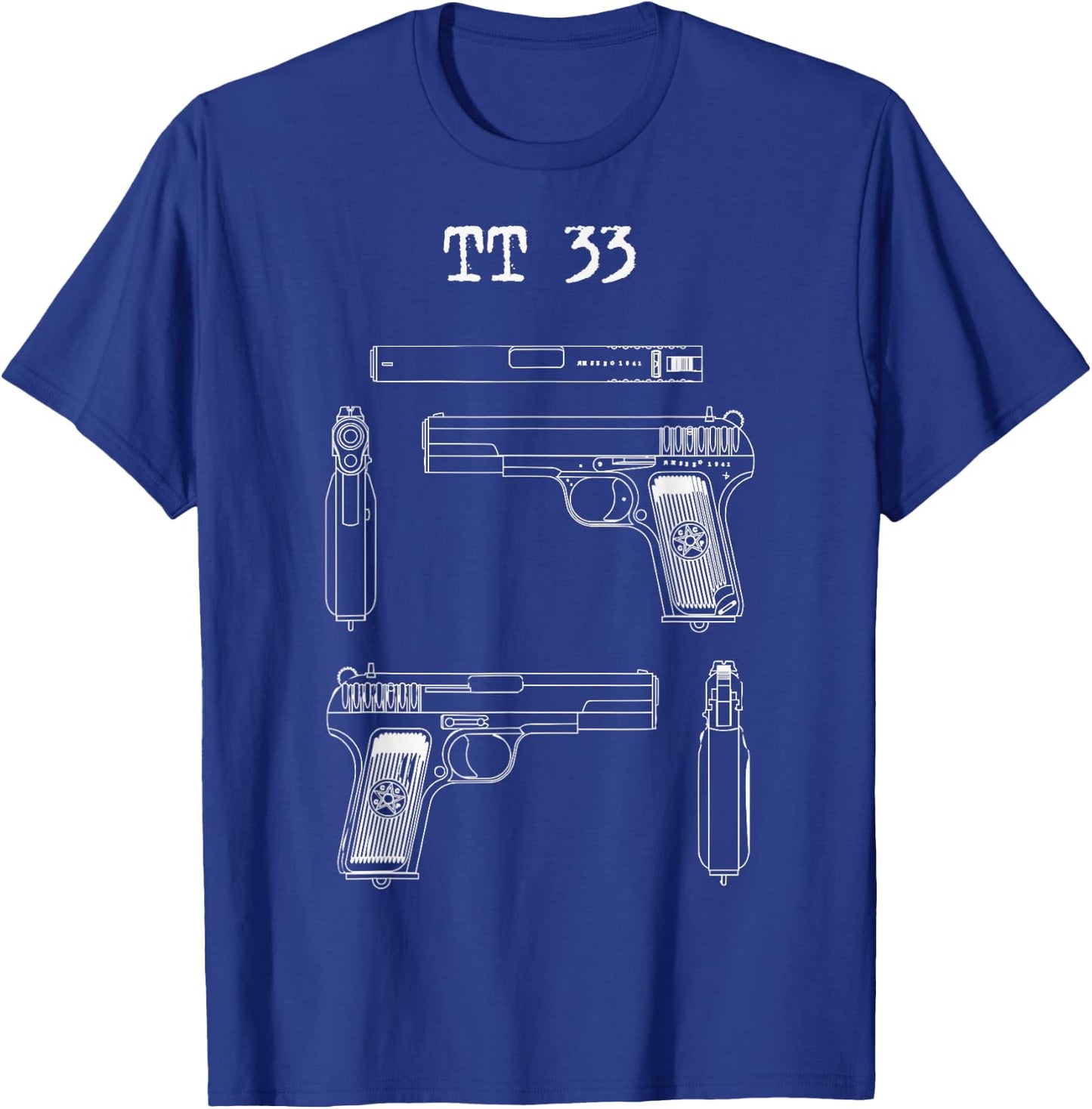 TT33 Tokarev blueprints, range T-Shirt - T-Shirt | Royal
