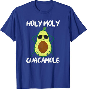 Holy Moly Guacamole Funny Avocado Vegan Veganism T-Shirt - T-Shirt | Royal