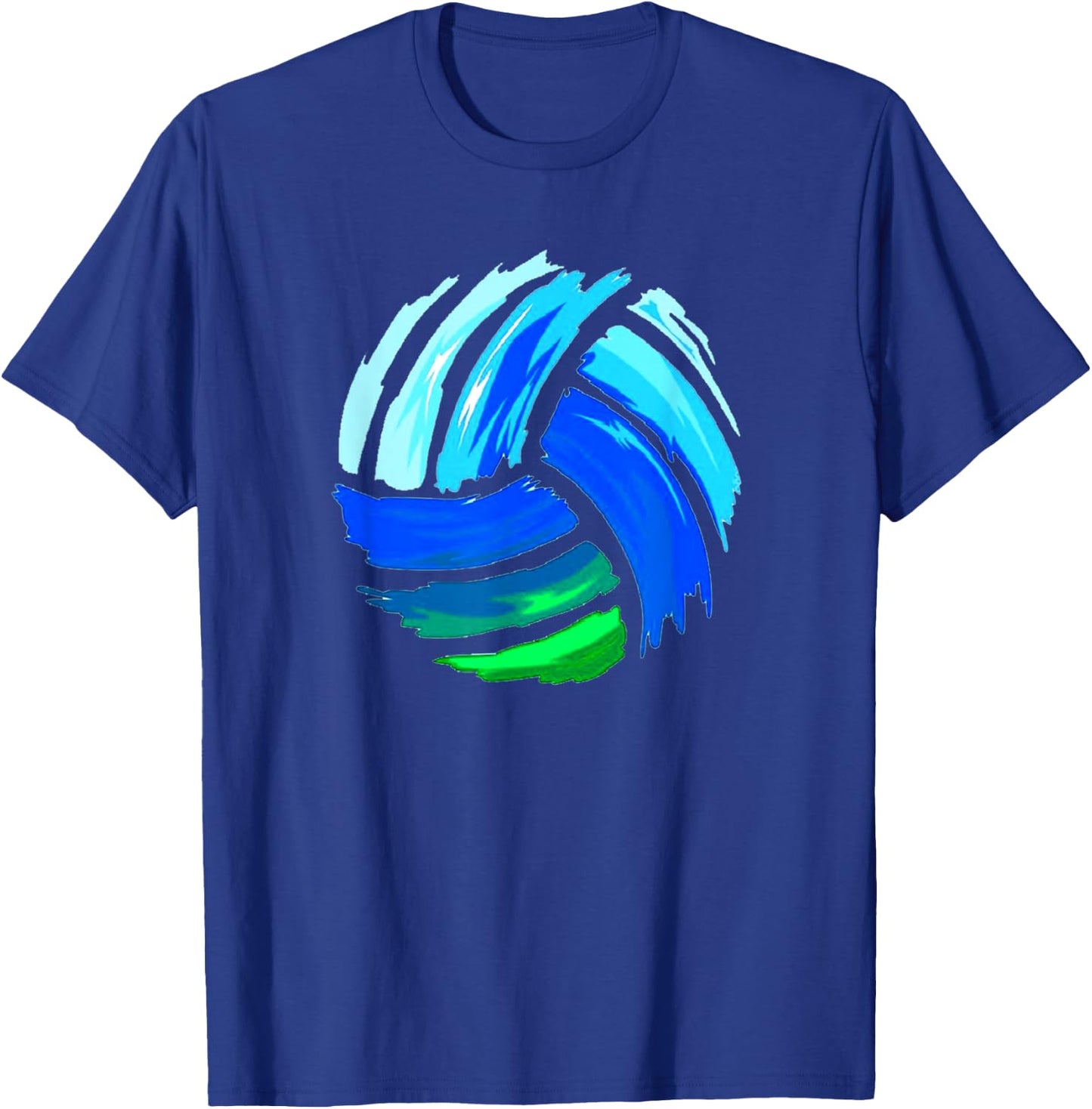 Volleyball Blue Green For Teen Girls & Boys T-Shirt - T-Shirt | Royal