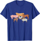 Cute Farm Animals Cow Pig Chicken Horse Sheep and Goat T-Shirt - T-Shirt | Royal