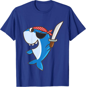 Kids Shark Pirate Cute Pirates Gift Boys Kids Shark Pirate T-Shirt - T-Shirt | Royal
