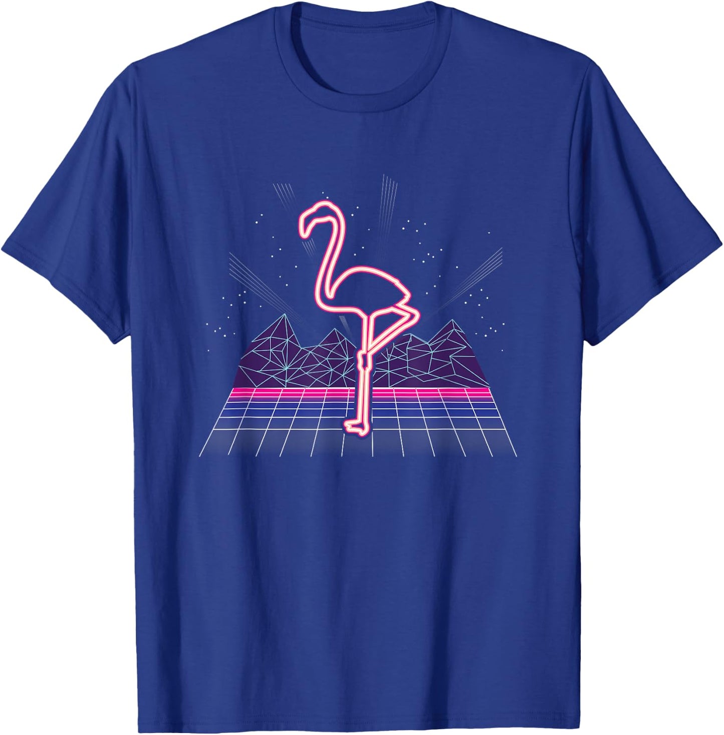 Retro Neon Flamingo 80s I 70s Nostalgic Gift T-Shirt - T-Shirt | Royal