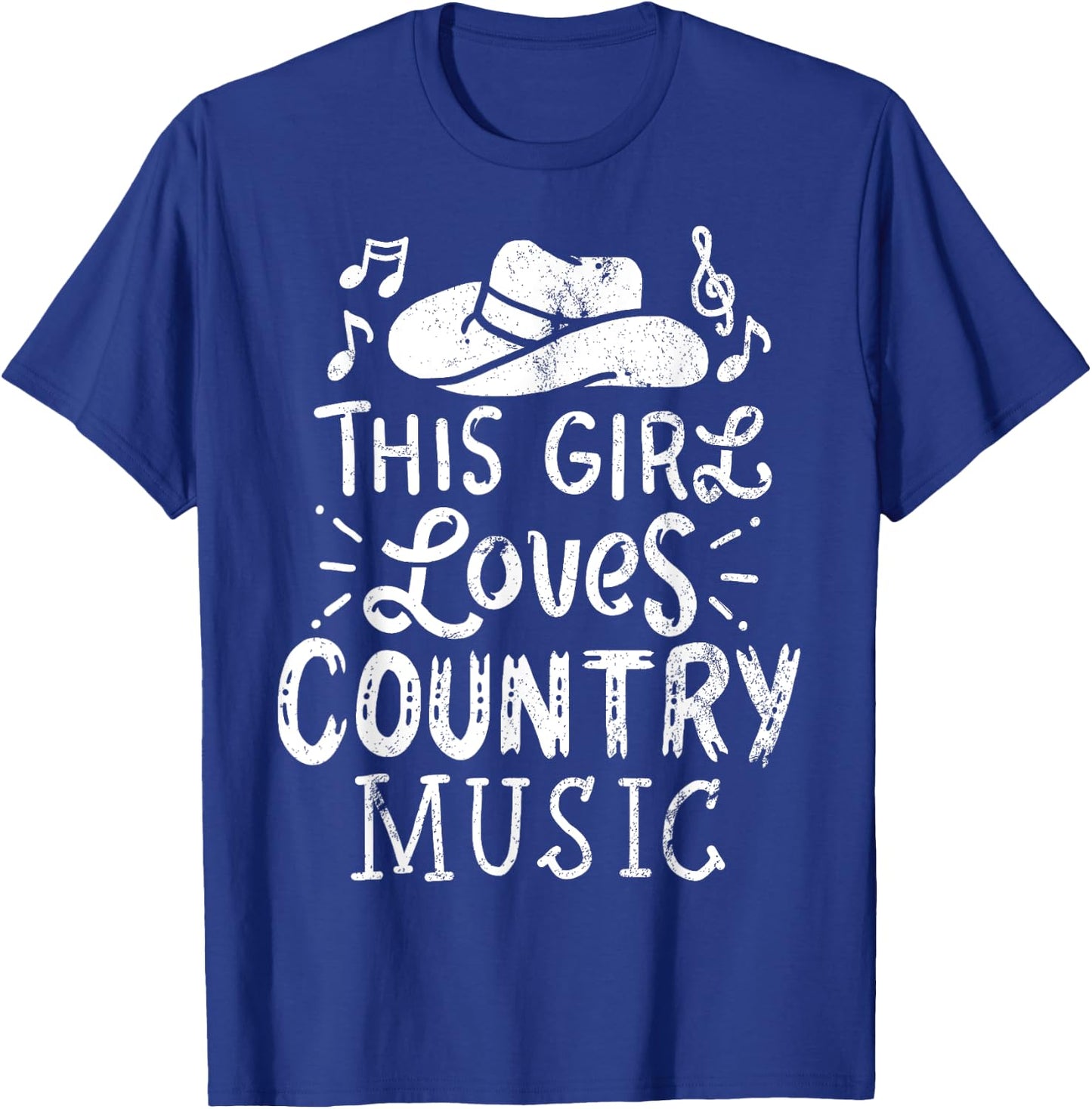 Country Music Western Hat Musician T-Shirt - T-Shirt | Royal
