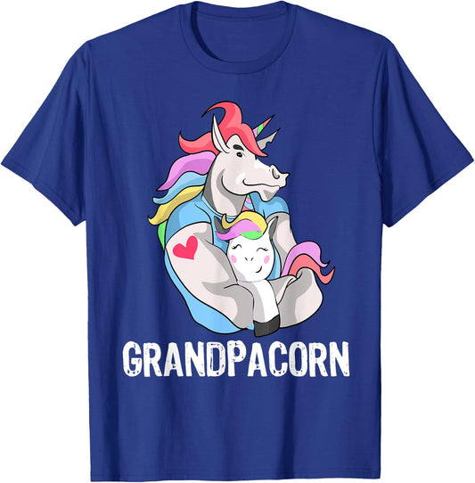 Grandpacorn Unicorn Grandpa and Grandson T-Shirt - T-Shirt | Royal