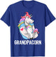 Grandpacorn Unicorn Grandpa and Grandson T-Shirt - T-Shirt | Royal