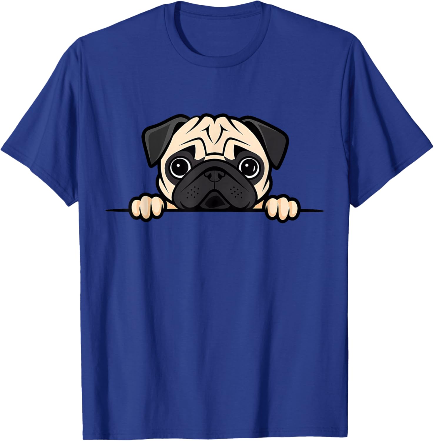 Cute Pug Funny Peeking Pocket Puppy Dog Lover Men Women Kids T-Shirt - T-Shirt | Royal