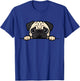 Cute Pug Funny Peeking Pocket Puppy Dog Lover Men Women Kids T-Shirt - T-Shirt | Royal