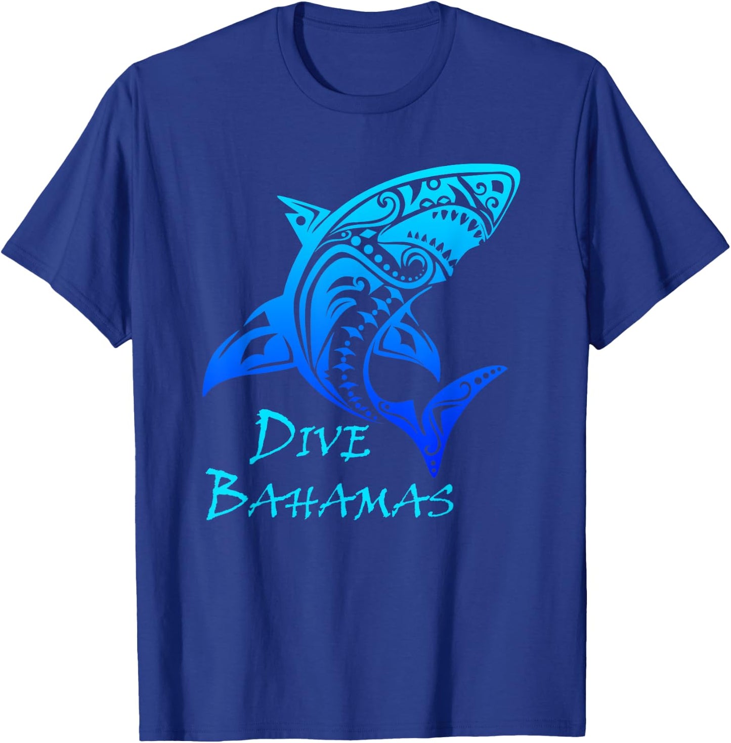 Dive Bahamas Tribal Shark Vintage Vacation Gift T-Shirt - T-Shirt | Royal