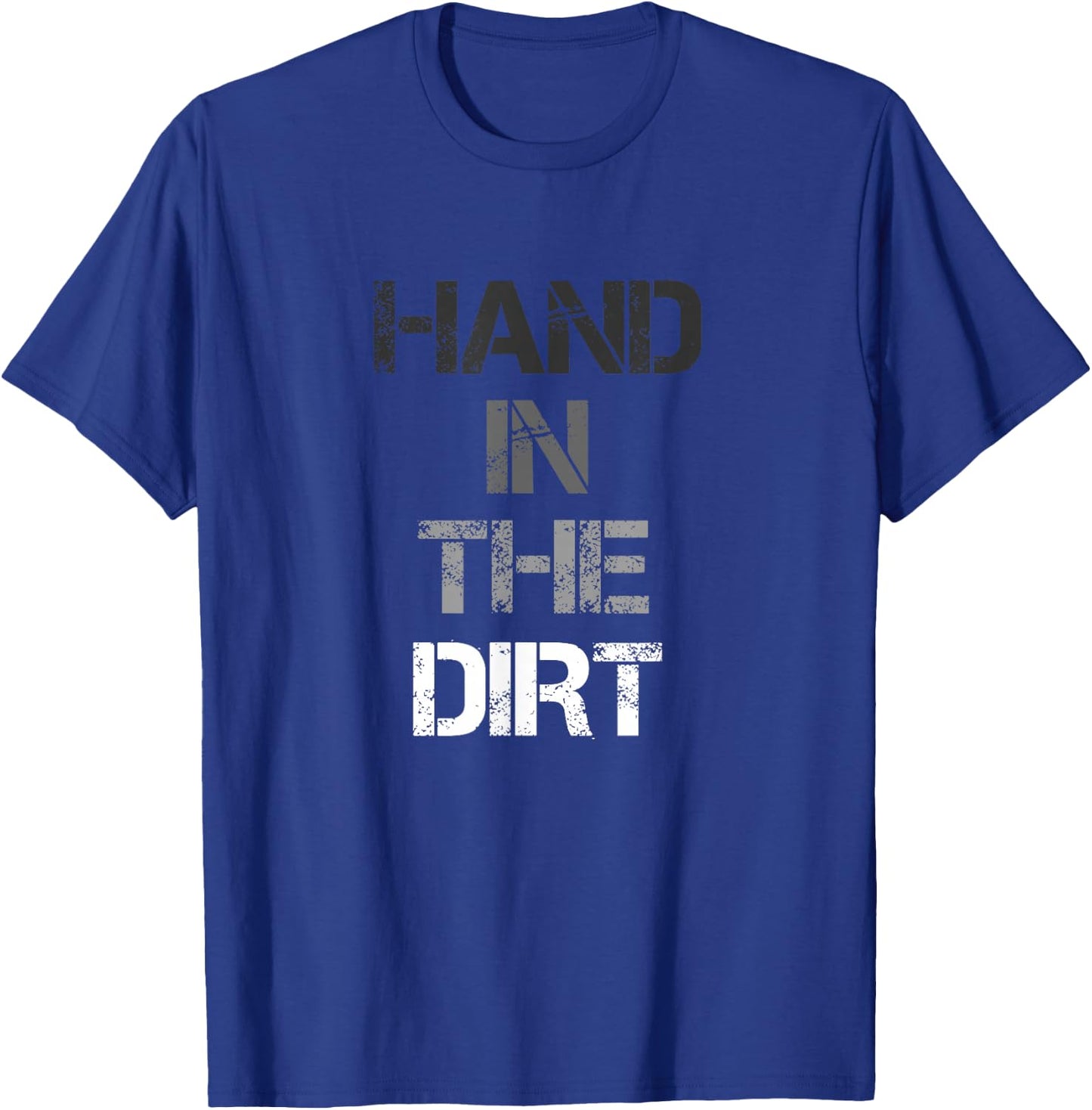 Football Lineman Shirts Gloves Hand in The Dirt T-Shirt - T-Shirt | Royal