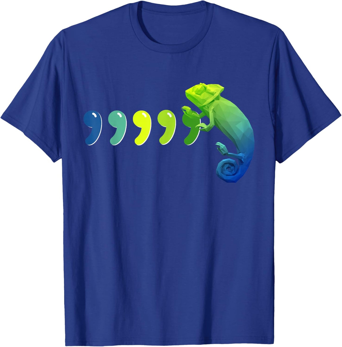 Comma Chameleon Shirt Funny 80s Throwback Retro Gift T-Shirt - T-Shirt | Royal