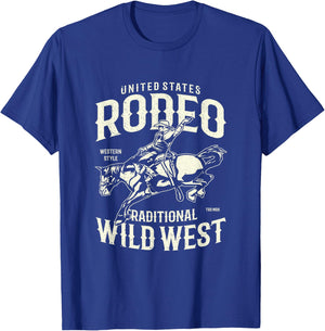 8 Seconds Cowboys Wild West Rodeo T-Shirt - T-Shirt | Royal