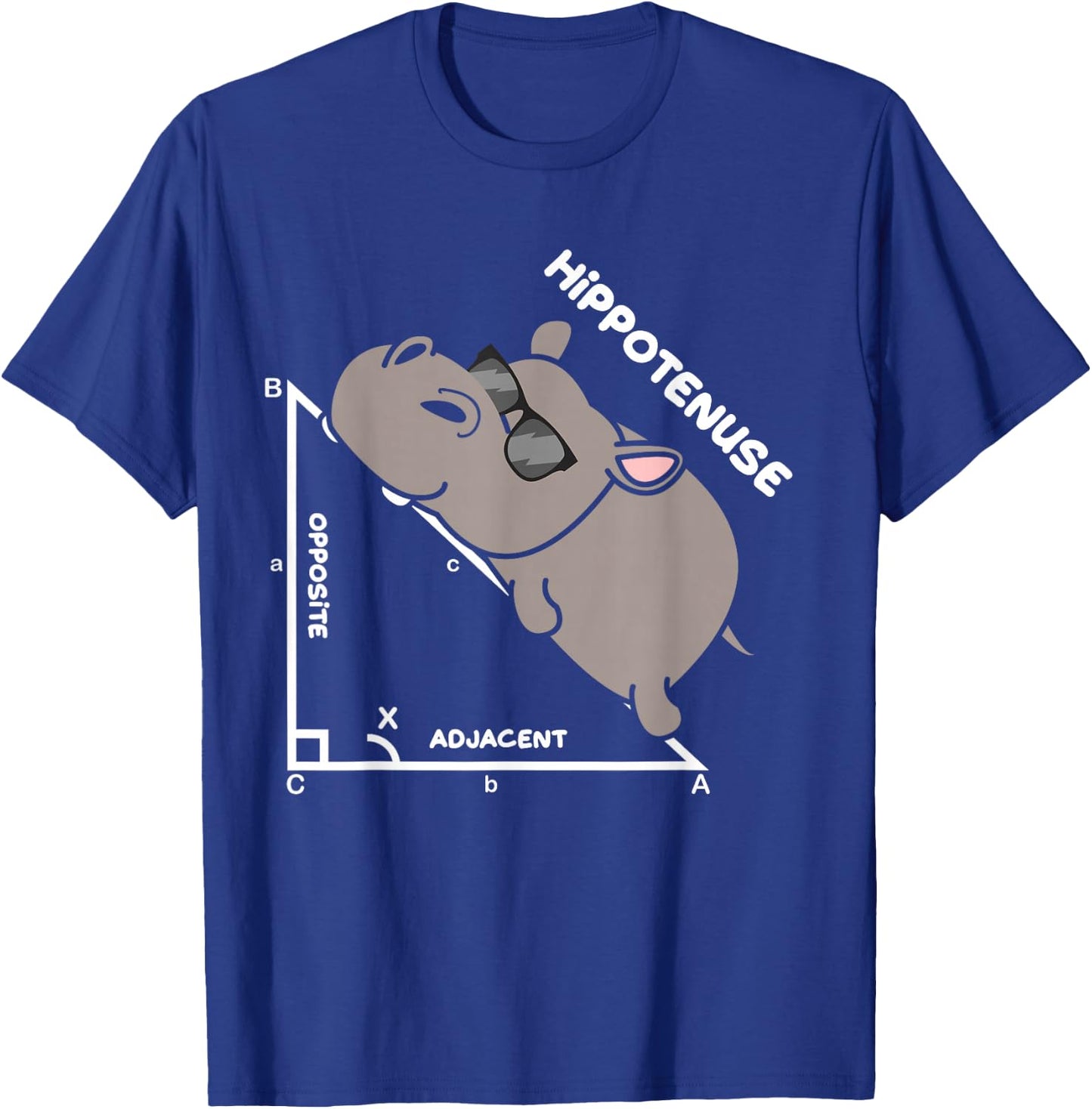 Funny Geometry Hypotenuse Math Mathematics Teacher T-Shirt - T-Shirt | Royal