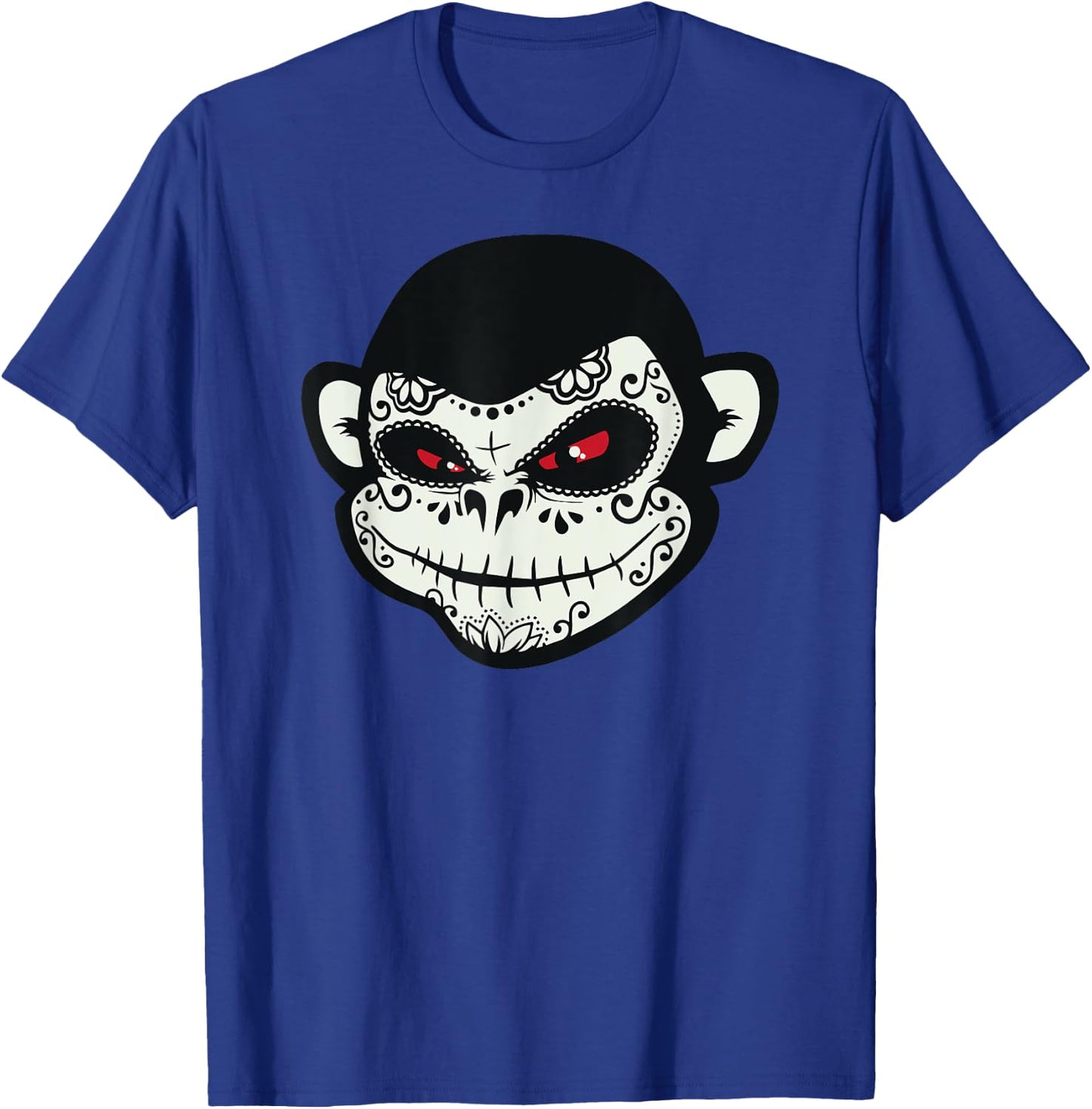 Sugar Skull Monkey Dia De Los Muertos Calavera Pun T-Shirt - T-Shirt | Royal